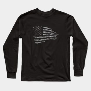 White American Flag Long Sleeve T-Shirt